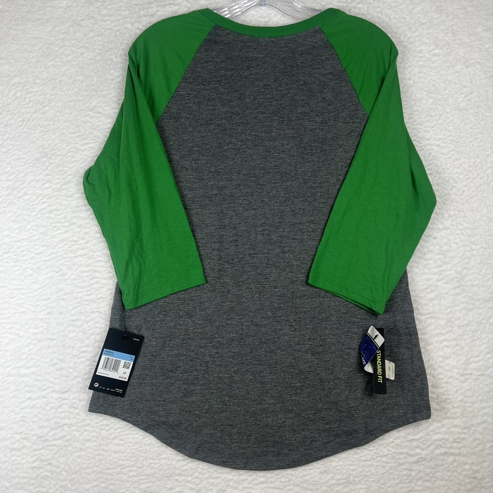 NWT‎ Nike Dri-Fit NCAA Oregon Ducks Green Gray 3/4 Sleeve Raglan Tee Women's M - Picture 7 of 16